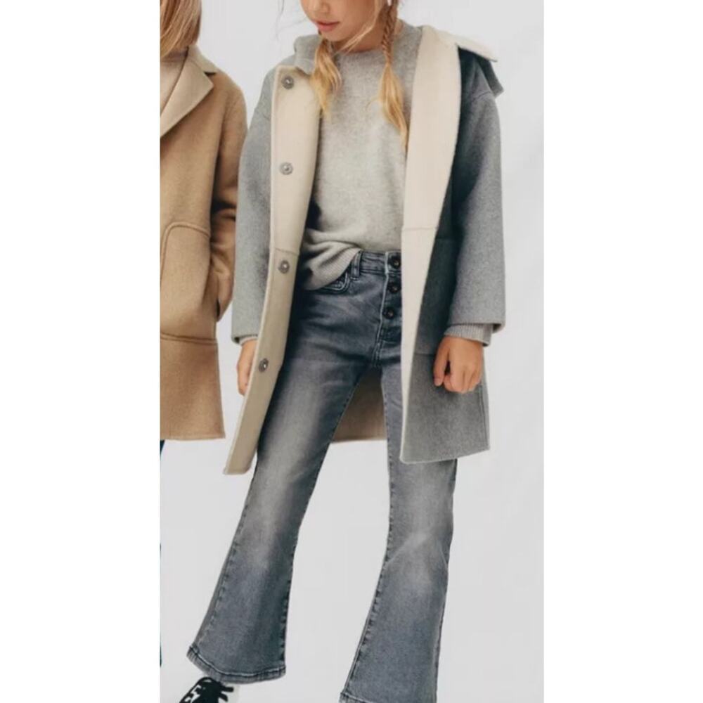 Zara Gray and Cream Kids Coat